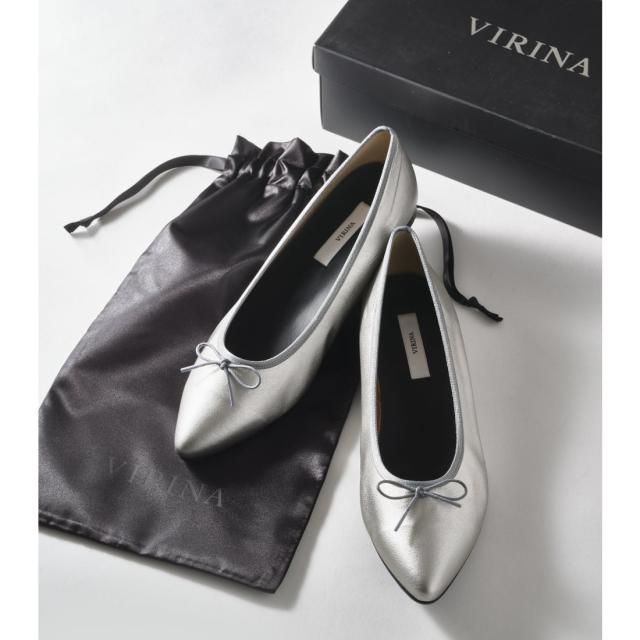 ヴィリーナ（VIRINA）/晴雨兼用ポインテッドバレエシューズ(メタリックシルバー）_3