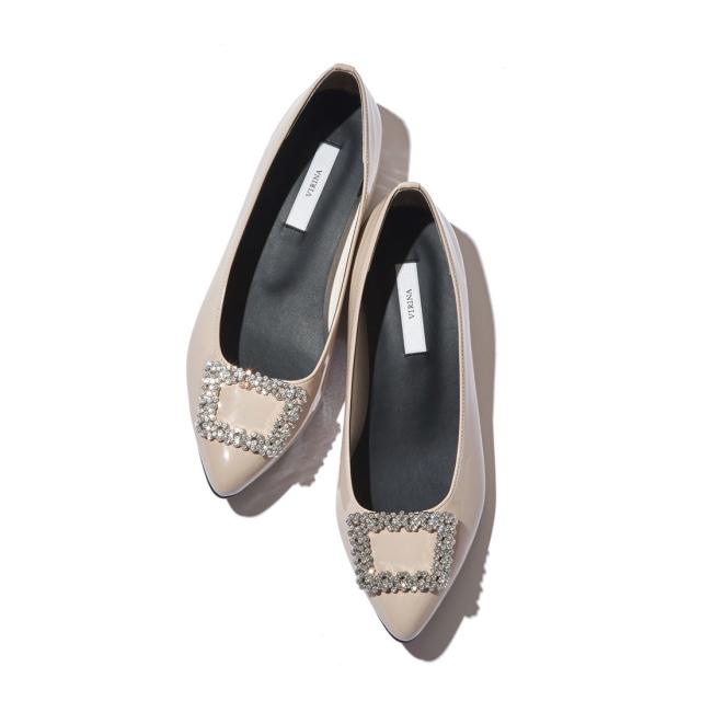 VIRINA ビジューパンプス 24 晴雨兼用 ヴィリーナ VIRINA 【 雨の日OK・巾着付き・旅行・持ち歩き