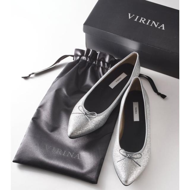 ヴィリーナ 晴雨兼用ポインテッドバレエシューズ(グリッターシルバー) 歩きやすさを追求したママのためのバレエシューズ