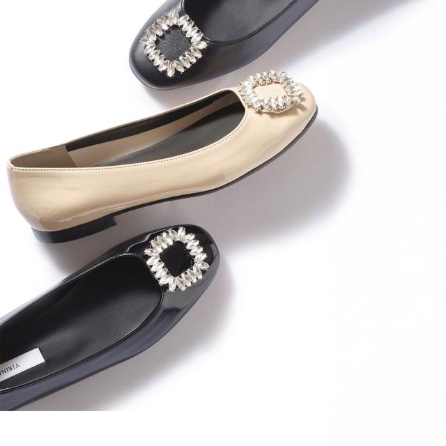 VIRINA ビジューパンプス 24 晴雨兼用 ヴィリーナ VIRINA 【 雨の日OK・巾着付き・旅行・持ち歩き