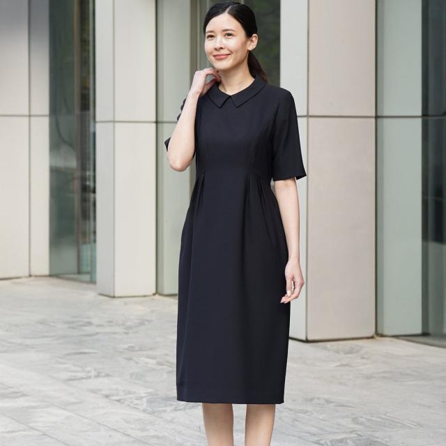 ヴィリーナ（VIRINA）/【UVカット・接触冷感・吸水速乾・撥水加工・洗える】襟取り外し可能/クールウエストタックワンピース_10