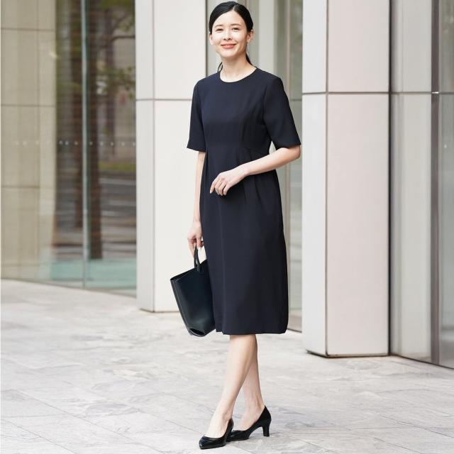 ヴィリーナ（VIRINA）/【UVカット・接触冷感・吸水速乾・撥水加工・洗える】襟取り外し可能/クールウエストタックワンピース_13