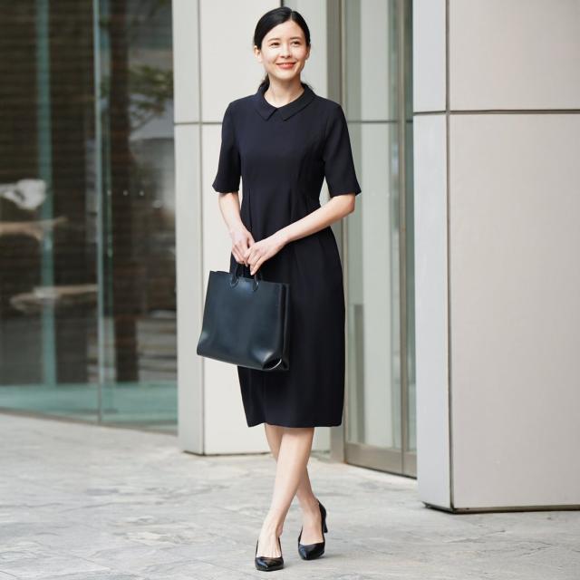 ヴィリーナ（VIRINA）/【UVカット・接触冷感・吸水速乾・撥水加工・洗える】襟取り外し可能/クールウエストタックワンピース_3