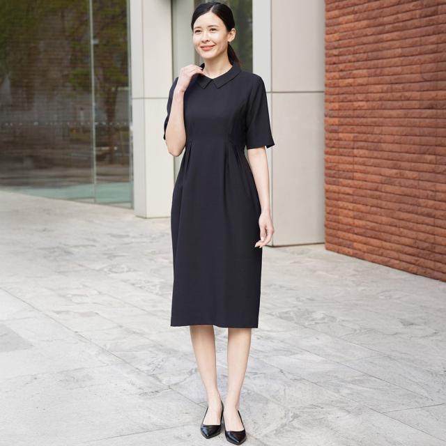 ヴィリーナ（VIRINA）/【UVカット・接触冷感・吸水速乾・撥水加工・洗える】襟取り外し可能/クールウエストタックワンピース_4