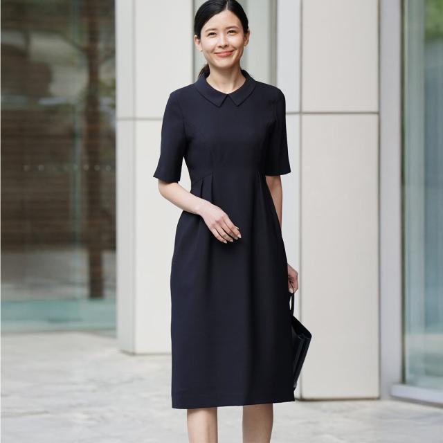 ヴィリーナ（VIRINA）/【UVカット・接触冷感・吸水速乾・撥水加工・洗える】襟取り外し可能/クールウエストタックワンピース_8