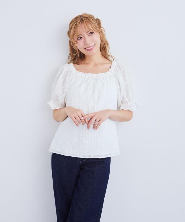 アリーム（Areeam）/コットンレースラグランブラウス