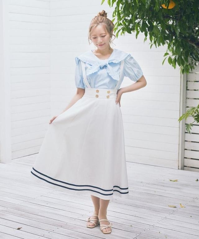 アリーム（Areeam）/サスペンダー付きマリンスカート