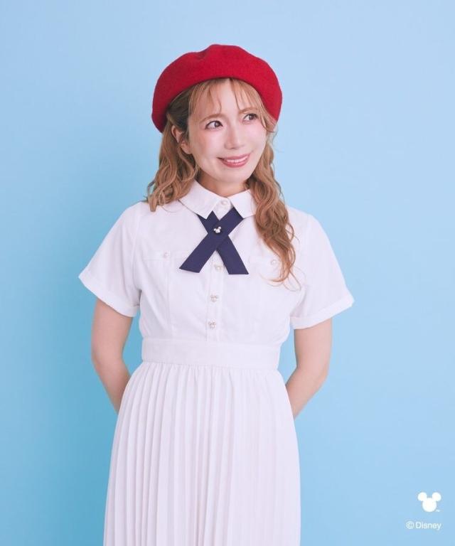 【新品】Areeam Disney ミッキー/プリーツシャツワンピース アリーム（Areeam）/ミッキー／プリーツシャツワンピースの通販はau