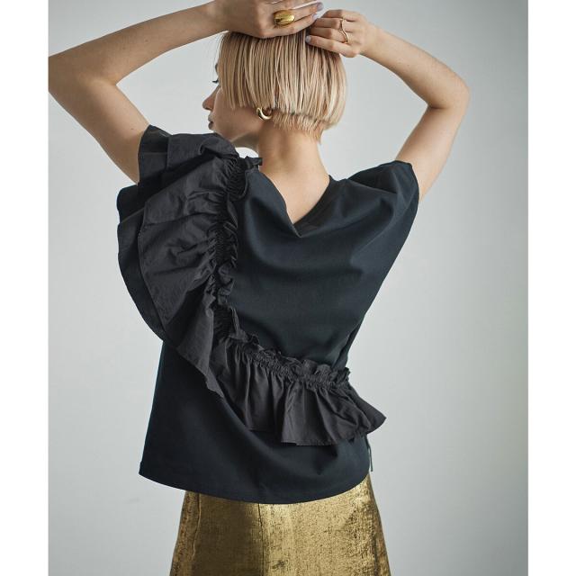 ローズバッド（ROSE BUD）/2WAYフリルドッキングカットソー