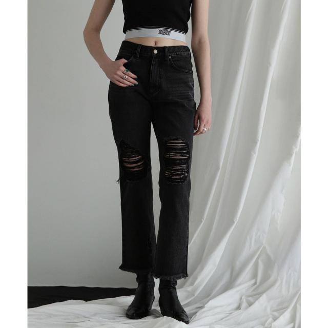 ローズバッド（ROSE BUD）/(CREOLME)ダメージデニムパンツ