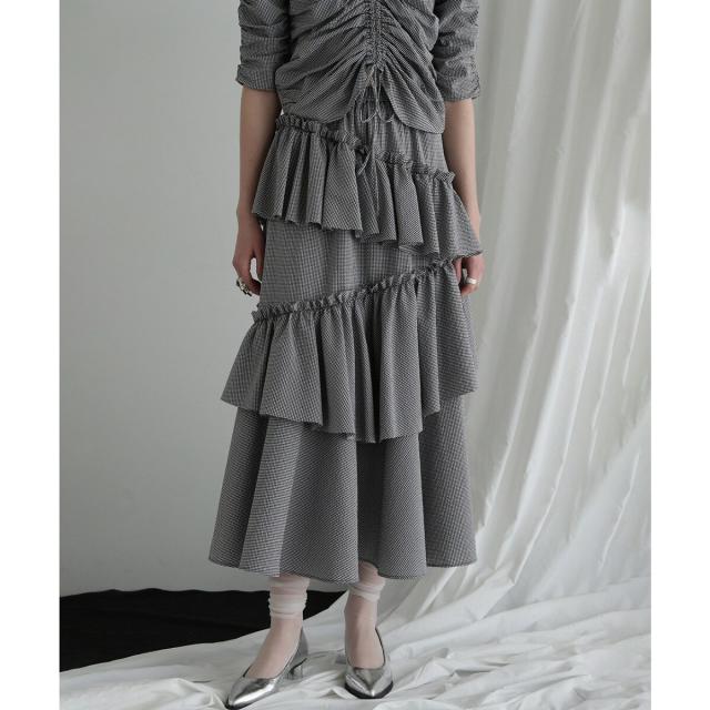 ローズバッド（ROSE BUD）/(CREOLME)ギンガムチェックフリルスカート