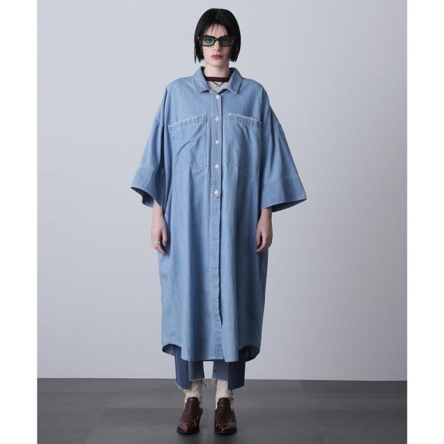ローズバッド（ROSE BUD）/(GENE HEAVENS)FRINGE POCKET DENIM SHIRT DRESS