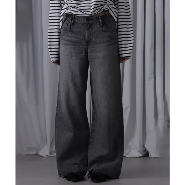 ローズバッド（ROSE BUD）/＜グレーROSE BUD限定カラー＞サーキュラーデニム ローライズワイド