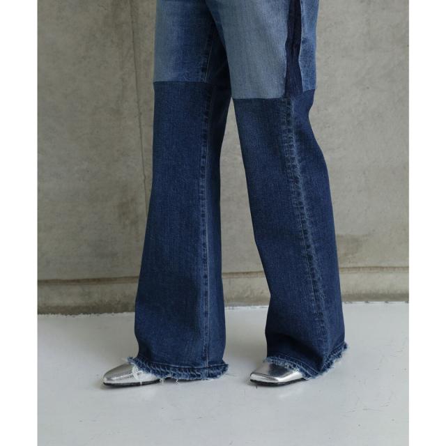 ローズバッド（ROSE BUD）/CIRCULAR DENIM FLARE LEG REBUILD ローズバッド（ROSE BUD）/CIRCULAR DENIM FLARE LEG REBUILD