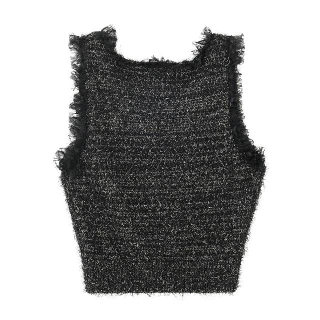 ローズバッド（ROSE BUD）/(CREOLME)LAME FEATHER KNIT TANK_2