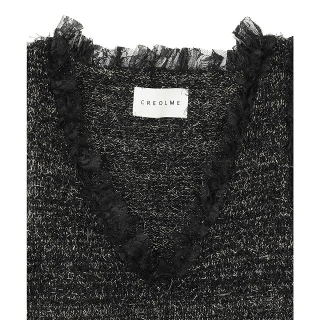 ローズバッド（ROSE BUD）/(CREOLME)LAME FEATHER KNIT TANK_3