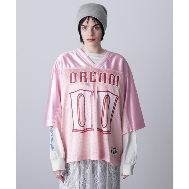 ローズバッド（ROSE BUD）/(OKIRAKU×ROSEBUD)メッシュフットボールT