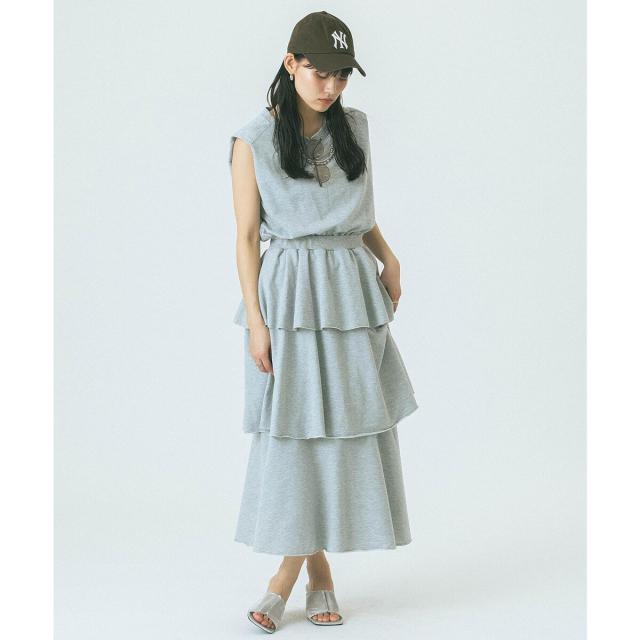 ローズバッド（ROSE BUD）/SWEAT TIERED DRESS