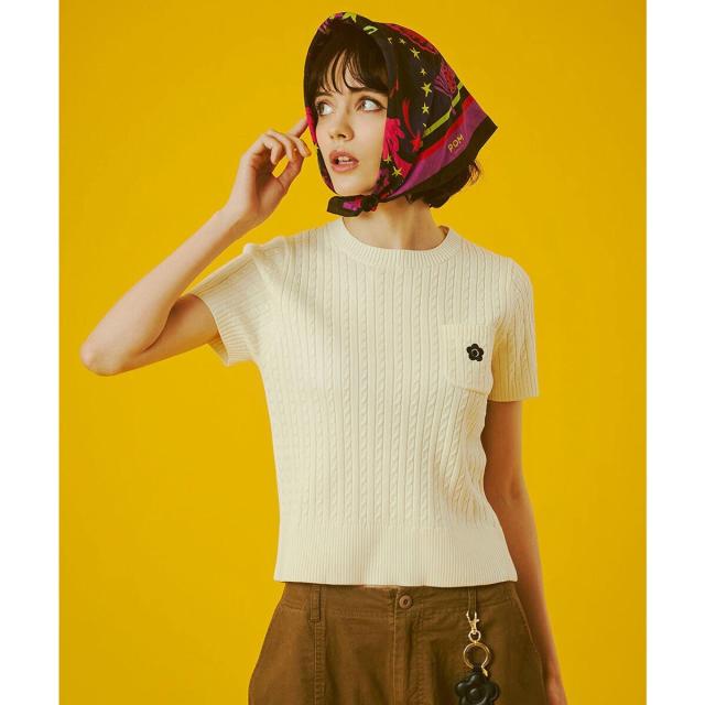ローズバッド（ROSE BUD）/【レッド別注カラー】MARY QUANT/CABLE HALF