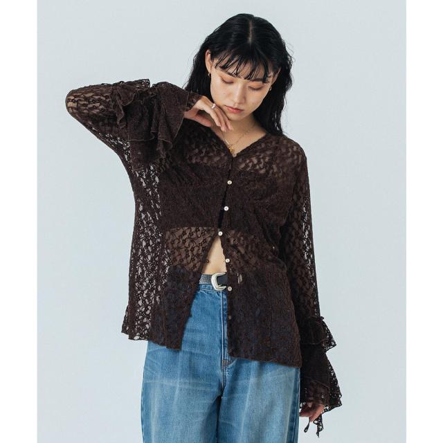 ローズバッド（ROSE BUD）/CREOLME/LACE L/S TOP