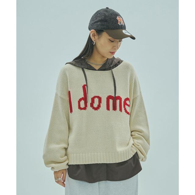 【NEW】ローズバッド（ROSE BUD）/MESSAGE LOGO JACQUARD KNIT