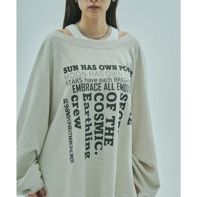 ローズバッド（ROSE BUD）/TUCK SLEEVE GRAPHIC LOGO SWEAT 6,463円