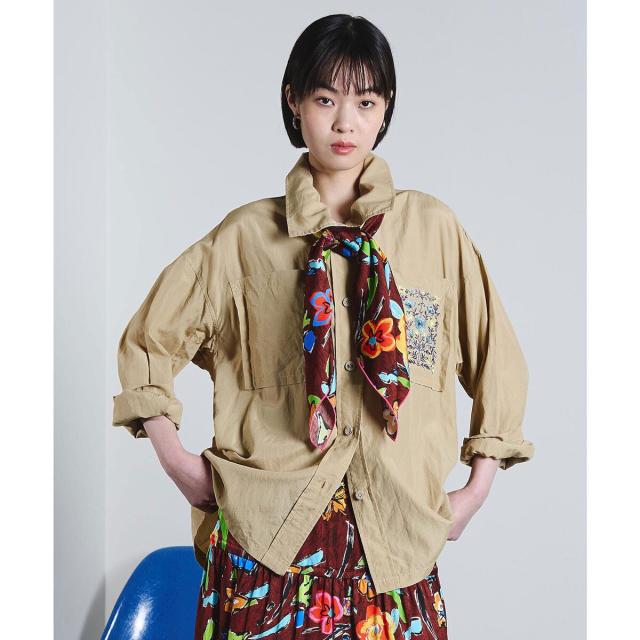 ローズバッド（ROSE BUD）/mici/EMBROIDERY BIG POCKET SHIRT