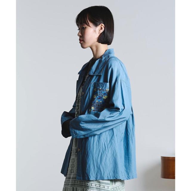 ローズバッド（ROSE BUD）/mici/EMBROIDERY BIG POCKET SHIRT