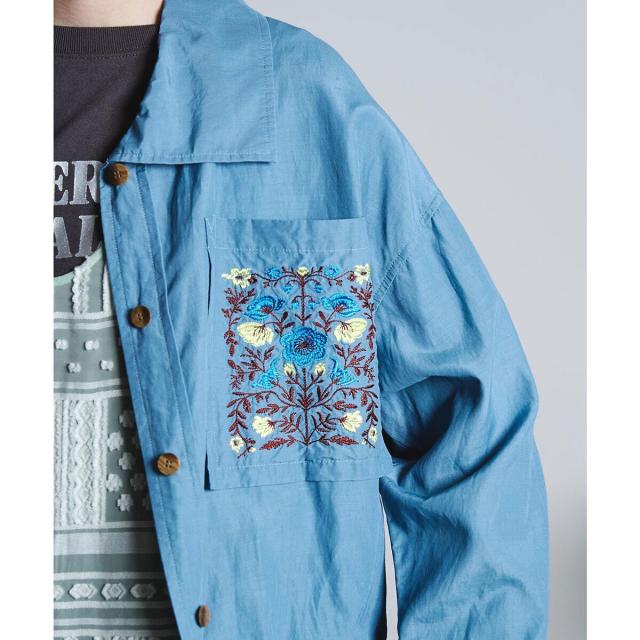 ローズバッド（ROSE BUD）/mici/EMBROIDERY BIG POCKET SHIRT