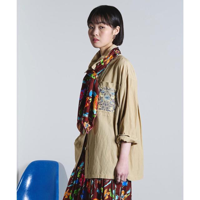 ローズバッド（ROSE BUD）/mici/EMBROIDERY BIG POCKET SHIRT