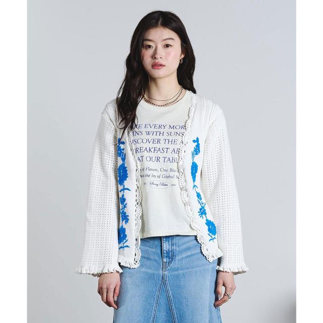 ローズバッド（ROSE BUD）/mag．byc/FLOWER EMBROIDERY KNIT CARDIGAN