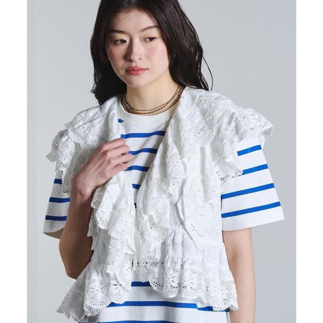 ローズバッド（ROSE BUD）/COTTON EMBROIDERY FRILL VEST