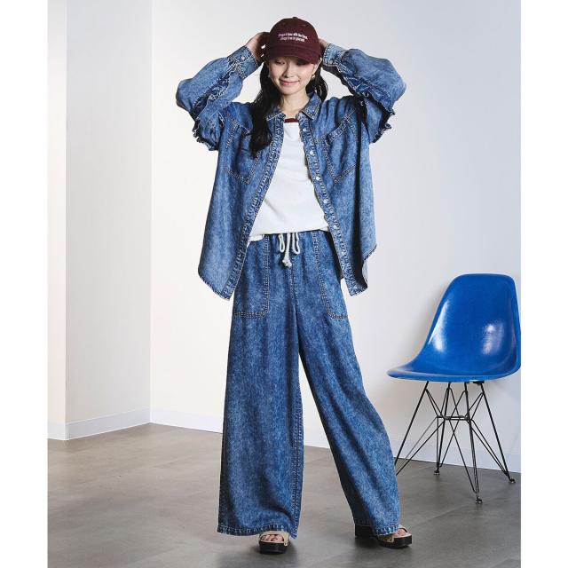 ローズバッド（ROSE BUD）/LIGHT OZ DRAWSTRING DENIM PANTS_4