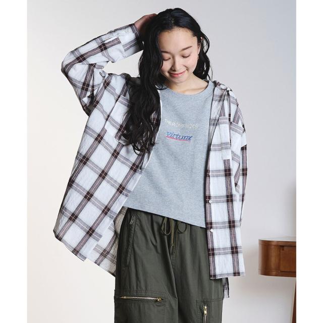 【NEW】ローズバッド（ROSE BUD）/HOODED CHECK SHIRT
