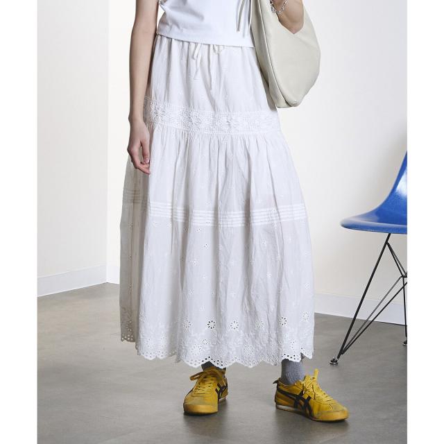 ローズバッド（ROSE BUD）/EMBROIDERY LACE LONG SKIRT