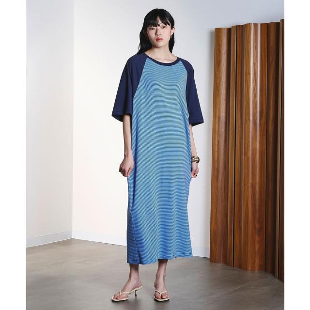 ローズバッド（ROSE BUD）/CREOLME/STRIPE RAGLAN DRESS