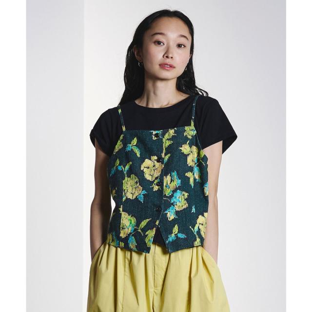 【NEW】ローズバッド（ROSE BUD）/ROSE PRINT VEST