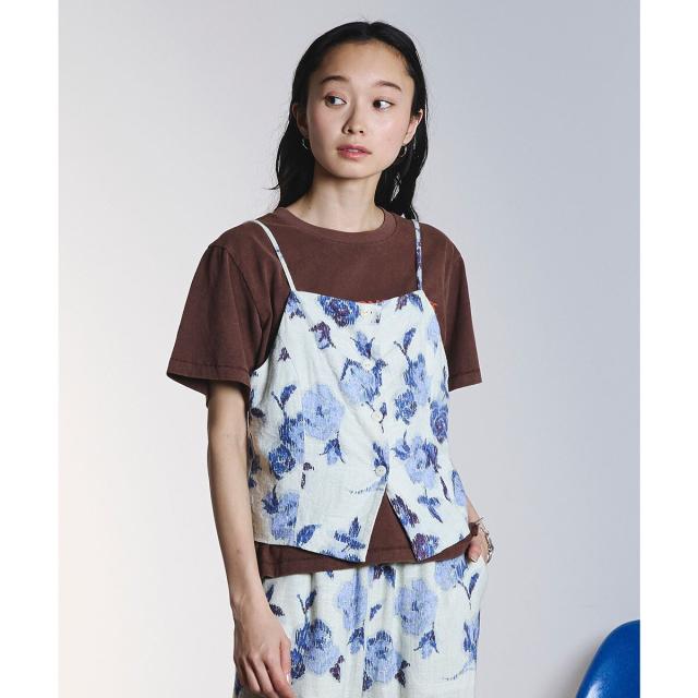 【NEW】ローズバッド（ROSE BUD）/ROSE PRINT VEST_1