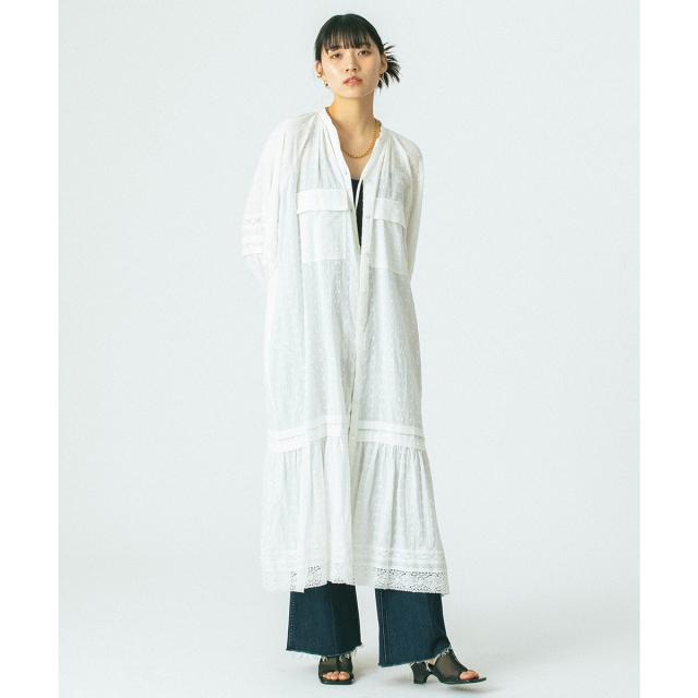 【NEW】ローズバッド（ROSE BUD）/COTTON DOBBY STRIPE LONG DRESS