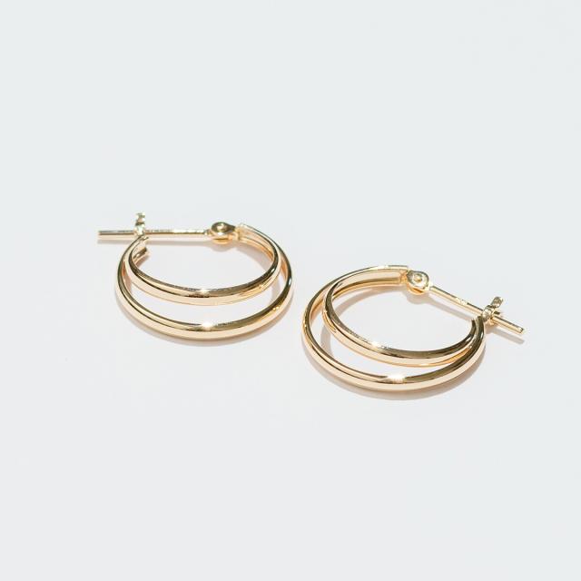 エルアンドコー（L&Co．）/K10 2連風フープピアス | ヤマダウェブコム