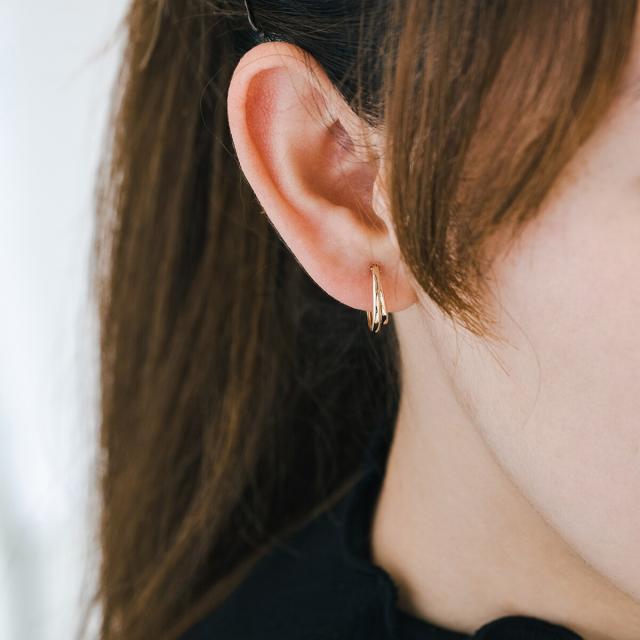 エルアンドコー（L&Co．）/K10 2連風フープピアス | ヤマダウェブコム