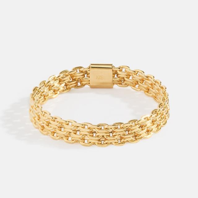 エルアンドコー（L&Co．）/K18チェーンリング/中空ビスマルク