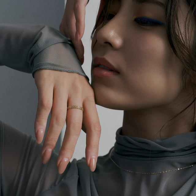 エルアンドコー（L&Co．）/K18チェーンリング/中空ビスマルクの通販は 