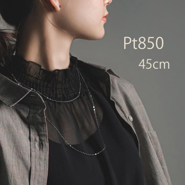 エルアンドコー（L&amp;Co．）/PT850フラワークロスチェーンネックレス(45ｃｍ)