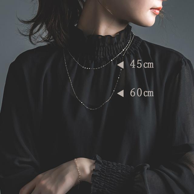 エルアンドコー（L&Co．）/PT850フラワークロスチェーンネックレス(60ｃｍ)_3