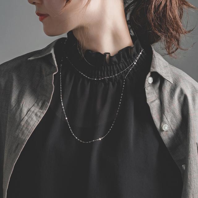 エルアンドコー（L&Co．）/PT850フラワークロスチェーンネックレス(60ｃｍ)_4