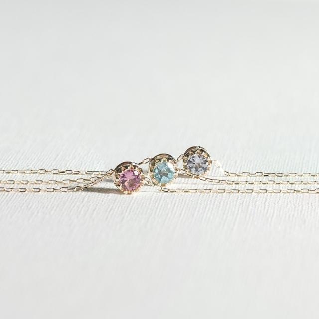 エルアンドコー（L&Co．）/K10誕生石ネックレス【10月ピンクトルマリン】_2