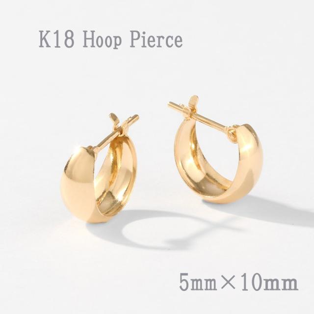 エルアンドコー（L&amp;Co．）/K18月甲フープピアス(10×5)