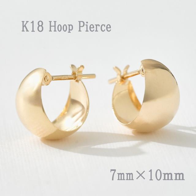 エルアンドコー（L&amp;Co．）/K18月甲フープピアス(7×10)