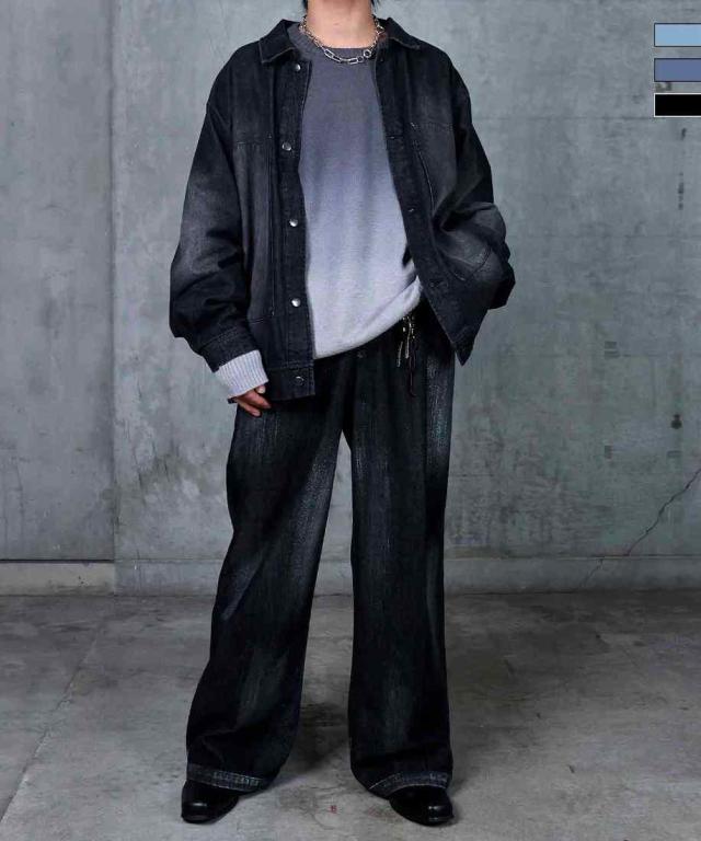 コンファーム（Confirm）/Confirm ビッグシルエット ヴィンテージライク ダブルポケット デニムブルゾン